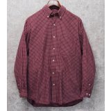 90’ｓ〜【ビンテージ】【エディーバウアー】【赤ｘ白ｘ黒】チェック柄【コットンボタンダウンシャツ】【サイズＳ】 