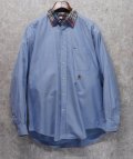 程度良好 ビンテージ【TOMMY HILFIGER】トミーヒルフィガー【襟マドラスチェック】オックスフォードシャツ【コットンシャツ】サイズM 