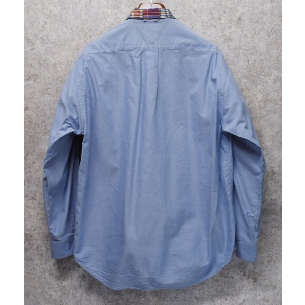 画像3: 程度良好 ビンテージ【TOMMY HILFIGER】トミーヒルフィガー【襟マドラスチェック】オックスフォードシャツ【コットンシャツ】サイズM 