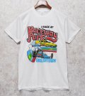  デッドストック 80's【USA製】スクリーンスターズ【ビンテージ】【Raceway Park】【車】白【Tシャツ】【サイズＬ】 