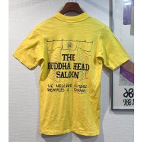 80's【ビンテージ】【USA製】【THA BUDDHA HEAD SALOON】【黄色】【Tシャツ】【サイズS】 
