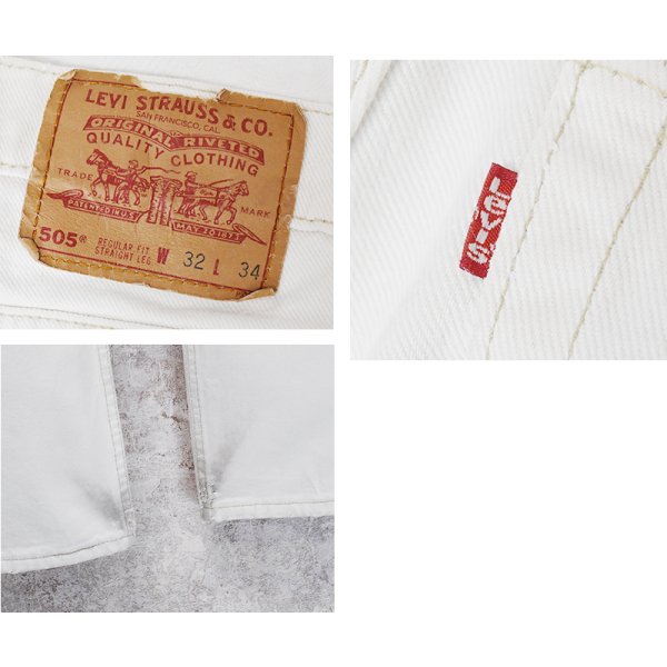 画像4: 90’ｓ【USA製】ビンテージ【LEVI'S】【リーバイス505】５０５ 白【デニムパンツ】【ホワイトデニム】【32ｘ32】 