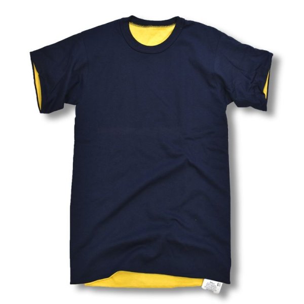 画像1: デッドストック【ビンテージ】【U.S.NAVY】【紺ｘ黄】リバーシブル【Ｔシャツ】【サイズＳ】 