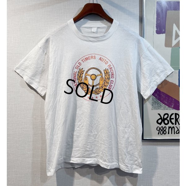 画像1: 70's~【ビンテージ】【national old timers auto racing club】白【Tシャツ】【サイズM程度】 