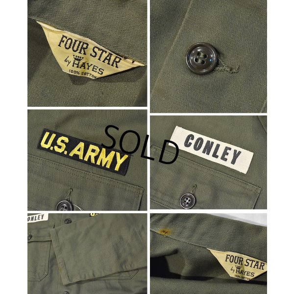 画像2: 【60's】【ビンテージ】【FOUR STAR by HAYES製】【民生品】コットンツイル【ユーティリティシャツ】L程度 