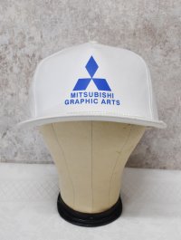 90’s【デッドストック】【ビンテージ】【MITSUBISHI Graphic Arts】三菱【白】【ベースボールキャップ】【フリー】 