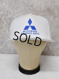 90’s【デッドストック】【ビンテージ】【MITSUBISHI Graphic Arts】三菱【白】【ベースボールキャップ】【フリー】 