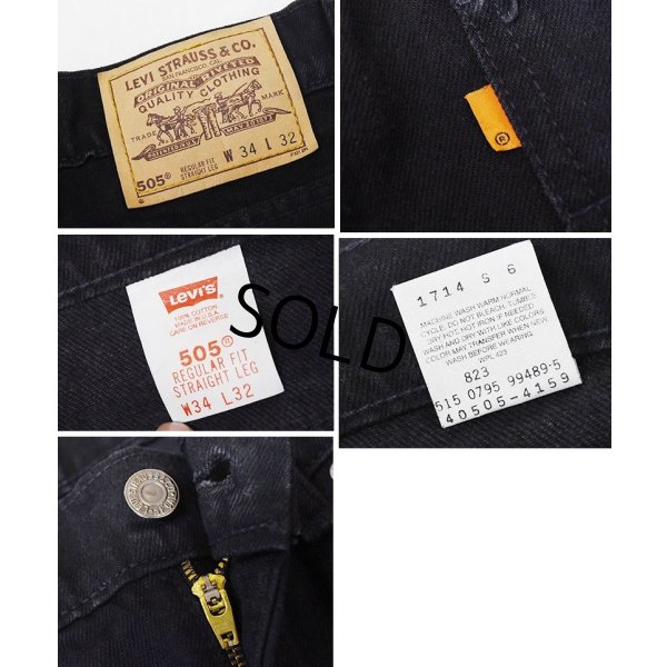 画像2: 【USA製】【ビンテージ】【LEVI'S】【リーバイス５０５】505【黒】【デニムパンツ】ブラックデニム【34×32】 
