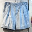 画像1: USA製【DOCKERS】リーバイス　ドッカーズ【水色】【２タック】コットンシャンブレーショーツ【ｗ34】<br> (1)
