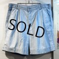 USA製【DOCKERS】リーバイス　ドッカーズ【水色】【２タック】コットンシャンブレーショーツ【ｗ34】 
