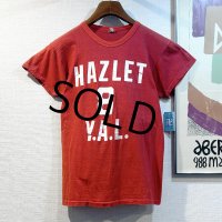 【ビンテージ】【HAZILEY Y.A.L】【8】シングルステッチ バックプリント付き 赤【Tシャツ】【S程度】 