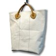 画像2: 【ビンテージ】【L.L.bean】【エルエルビーン】【レザーハンドル】 ログキャリー カスタムトートバッグ 【キャンバス】ガイドステッチ【トートバッグ】【キャンパストート】<br> (2)