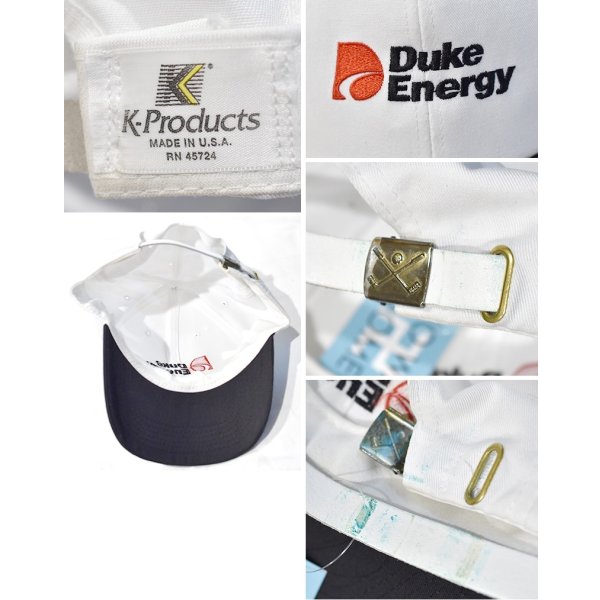 画像2: デッドストック ~90's USA製【ビンテージ】【K-Products】ケープロダクト【白×黒】Duke Energy【企業ロゴ】【ベースボールキャップ】 