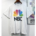 ビンテージ【DELTA】NBCプリント  National Broadcasting Company 企業ロゴ ナショナル・ブロードキャスティング・カンパニー　グレーTシャツ Ｌ  