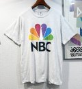 ビンテージ【DELTA】NBCプリント  National Broadcasting Company 企業ロゴ ナショナル・ブロードキャスティング・カンパニー　グレーTシャツ Ｌ  
