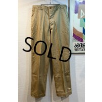 デッドストック 【40's】【ビンテージ】U.S.ARMY【米軍実物】M-45【45カーキ】４５カーキ【チノパンツ】ダブルステッチ【片玉縁】【３４Ｘ３３】 