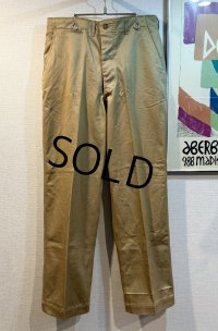 デッドストック 【40's】【ビンテージ】U.S.ARMY【米軍実物】M-45【45カーキ】４５カーキ【チノパンツ】ダブルステッチ【片玉縁】【３４Ｘ３３】 
