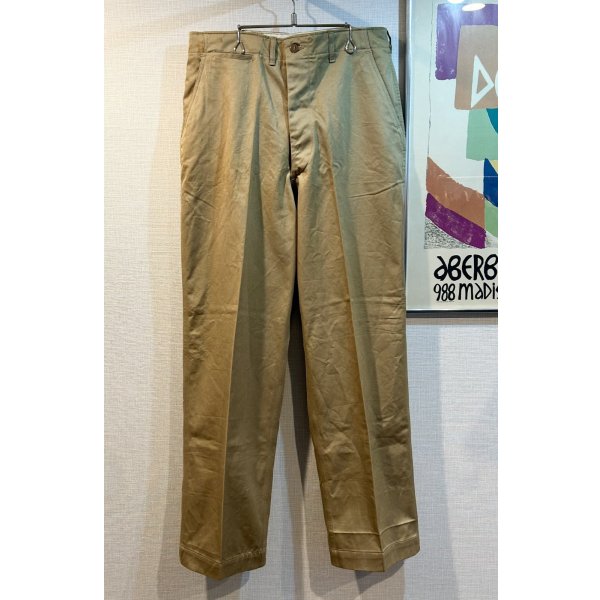 画像1: デッドストック 【40's】【ビンテージ】U.S.ARMY【米軍実物】M-45【45カーキ】４５カーキ【チノパンツ】ダブルステッチ【片玉縁】【３４Ｘ３３】 