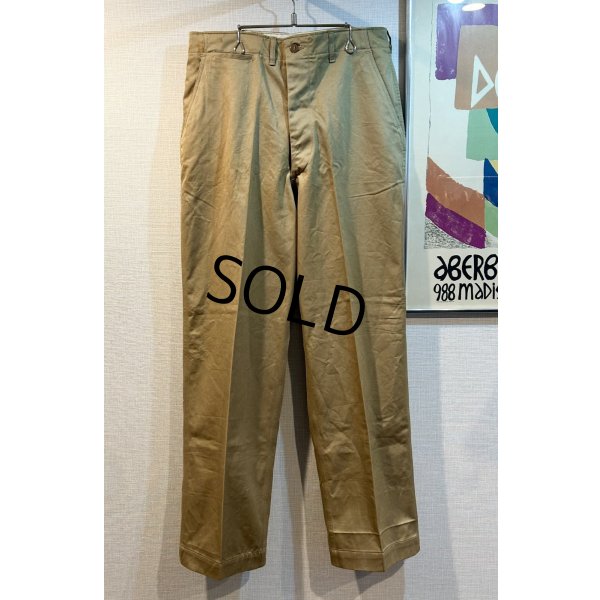 画像1: デッドストック 【40's】【ビンテージ】U.S.ARMY【米軍実物】M-45【45カーキ】４５カーキ【チノパンツ】ダブルステッチ【片玉縁】【３４Ｘ３３】 