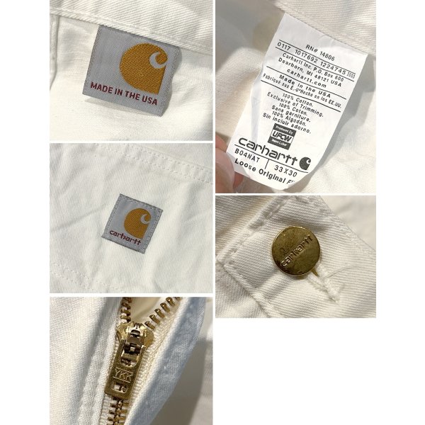 画像3: 程度良好!! USA製【ビンテージ】【カーハート】ダブルニー【carhartt】【白】ワークパンツ【ペインターパンツ】Loose Original Fit【33ｘ30】 