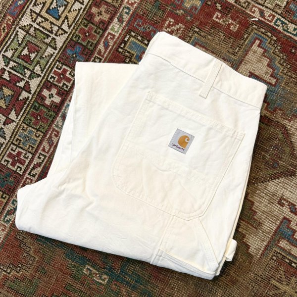 画像1: 程度良好!! USA製【ビンテージ】【カーハート】ダブルニー【carhartt】【白】ワークパンツ【ペインターパンツ】Loose Original Fit【33ｘ30】 