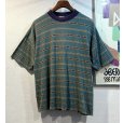 画像1: ビンテージ【Cignal Sports】【ターコイズｘ紫】ボーダー【Tシャツ】【サイズXL】<br> (1)
