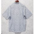 画像3: 90’s~【ビンテージ】【DOCKERS】ドッカーズ【胸フラップ刺繍】【グレー×紺】総柄【ロゴ入り】【コットン半袖シャツ】【サイズM】<br> (3)