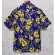 画像3: ハワイ製【creation hawaii】【青×黄色花柄】【コットンシャツ】アロハシャツ【半袖シャツ】【サイズＳ】<br> (3)