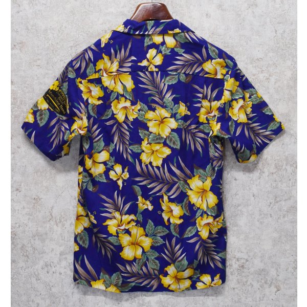 画像3: ハワイ製【creation hawaii】【青×黄色花柄】【コットンシャツ】アロハシャツ【半袖シャツ】【サイズＳ】 