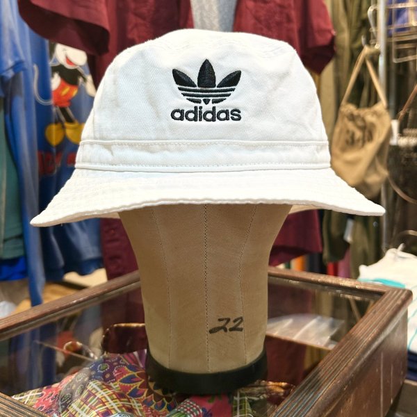 画像2: 【ビンテージ 】【adidas】【アディダス】【白】トレフォイルロゴ【バケットハット】【約６２．５ｃｍ程度】 