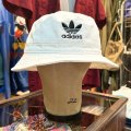 【ビンテージ 】【adidas】【アディダス】【白】トレフォイルロゴ【バケットハット】【約６２．５ｃｍ程度】 