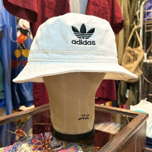 画像1: 【ビンテージ 】【adidas】【アディダス】【白】トレフォイルロゴ【バケットハット】【約６２．５ｃｍ程度】 