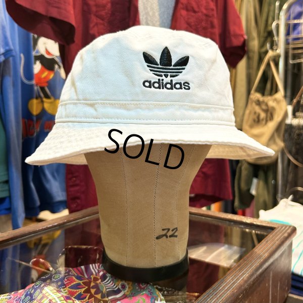 画像1: 【ビンテージ 】【adidas】【アディダス】【白】トレフォイルロゴ【バケットハット】【約62.5cm程度】