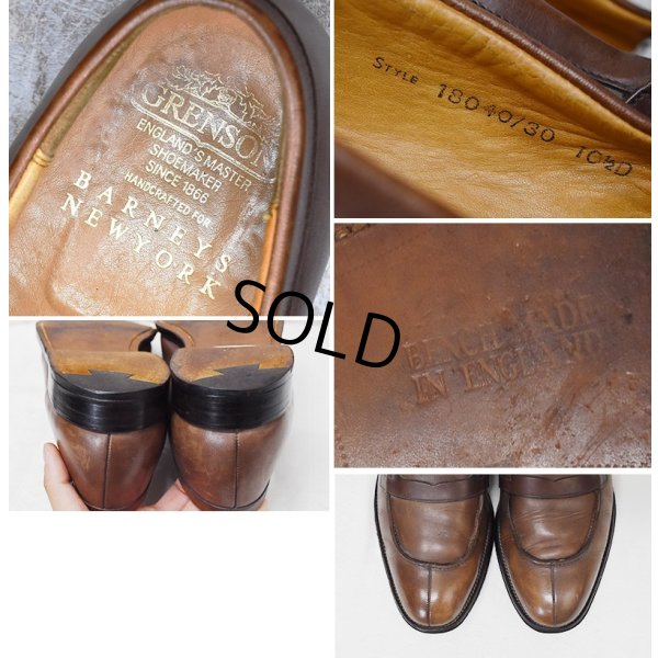画像2: 【ENGLAND製】BARNEYS NEW YORK【バーニーズニューヨーク】【別注】【ブラウン】【Vチップローファー】【10 1/2D】【28.5cm程度】 