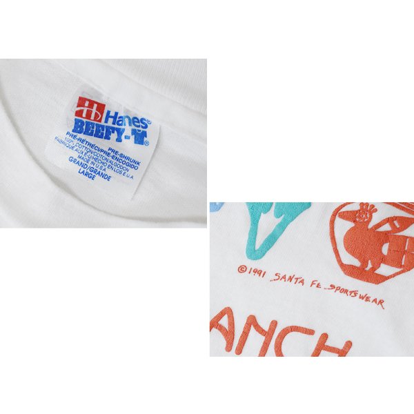 画像2: 【90's】【USA製】【ビンテージ】【Hanes】ヘインズ【TANQUE VERDE RANCH TUCSON,ARIZONA】白【Tシャツ】【サイズL】 