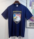程度良好!! 90's ビンテージ【USA製】湾岸戦争【operation desert storm】ワシ【紺】プリント【Tシャツ】【サイズＬ】 