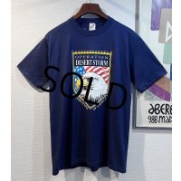 程度良好!! 90's ビンテージ【USA製】湾岸戦争【operation desert storm】ワシ【紺】プリント【Tシャツ】【サイズＬ】 