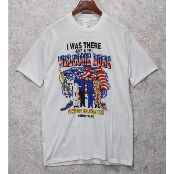 画像1: 90’s USA製【ビンテージ】【I was there welcome home】白【Tシャツ】 サイズXL 