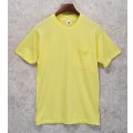ほぼ未使用!! ~90's【USA製】 ビンテージ【FRUIT OF THE LOOM】フルーツオブザルーム【黄色】【無地】【ポケット付き】【 Tシャツ】【サイズＭ】 
