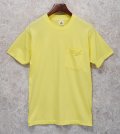 ほぼ未使用!! ~90's【USA製】 ビンテージ【FRUIT OF THE LOOM】フルーツオブザルーム【黄色】【無地】【ポケット付き】【 Tシャツ】【サイズＭ】 
