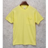 ほぼ未使用!! ~90's【USA製】 ビンテージ【FRUIT OF THE LOOM】フルーツオブザルーム【黄色】【無地】【ポケット付き】【 Tシャツ】【サイズＭ】 