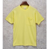 ほぼ未使用!! ~90's【USA製】 ビンテージ【FRUIT OF THE LOOM】フルーツオブザルーム【黄色】【無地】【ポケット付き】【 Tシャツ】【サイズＭ】 