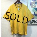 90's USA製【ビンテージ】【GAP】オールドギャップ【マスタードイエロー】無地 Vネック Ｔシャツ【サイズL】 