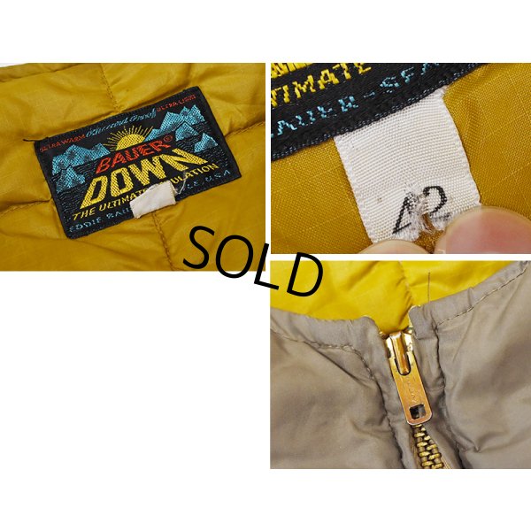 画像2: ~70's【ビンテージ】【Eddie Bauer】【エディーバウアー】バウアーダウン【ブラウンベージュ】ダウン【ダウンベスト】【サイズ42】 