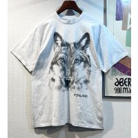 ビンテージ【B&C】オオカミプリント FINLAND【杢グレー】Tシャツ【サイズXL】 