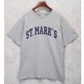 90's~【USA製】【ビンテージ】The Cotton Exchange【コットンエクスチェンジ】霜降りグレー【ST.MARK'S】【セントマークススクール】【カレッジTシャツ】【サイズＬ】 