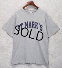 90's~【USA製】【ビンテージ】The Cotton Exchange【コットンエクスチェンジ】霜降りグレー【ST.MARK'S】【セントマークススクール】【カレッジTシャツ】【サイズＬ】 