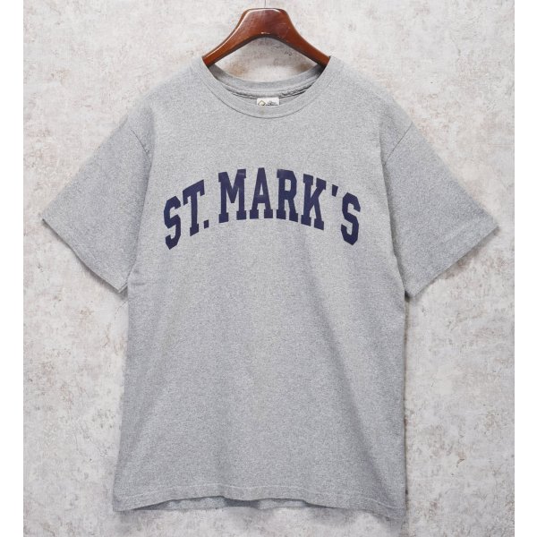 画像1: 90's~【USA製】【ビンテージ】The Cotton Exchange【コットンエクスチェンジ】霜降りグレー【ST.MARK'S】【セントマークススクール】【カレッジTシャツ】【サイズＬ】 