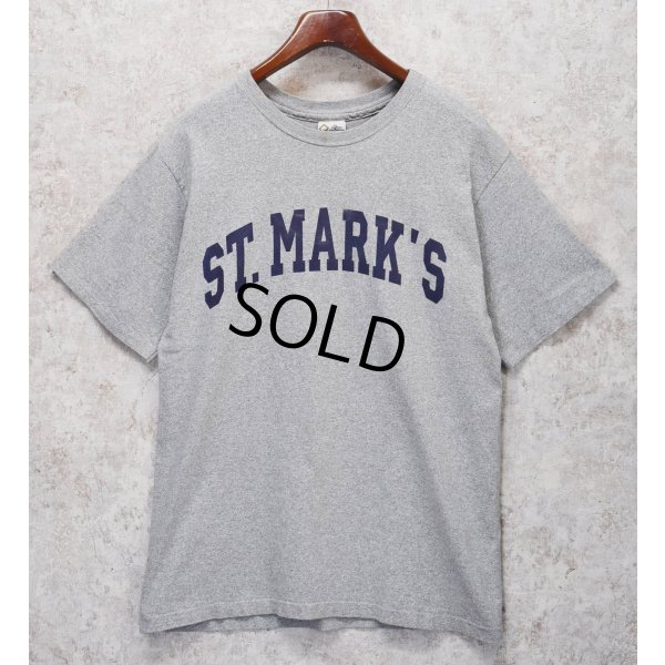 画像1: 90's~【USA製】【ビンテージ】The Cotton Exchange【コットンエクスチェンジ】霜降りグレー【ST.MARK'S】【セントマークススクール】【カレッジTシャツ】【サイズＬ】 