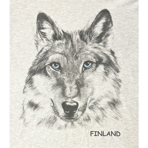 画像4: ビンテージ【B&C】オオカミプリント FINLAND【杢グレー】Tシャツ【サイズXL】 